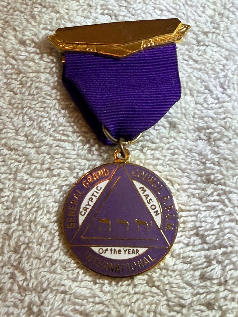 General Grand Council Cryptic Masons Medal of the Year John Ward Worlein Masonic